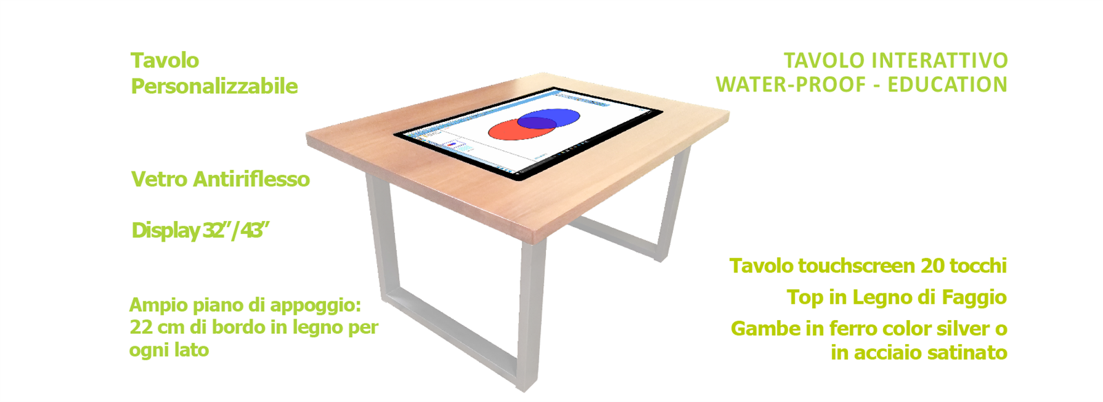 Wasserdichter Tisch für Bildung, Unternehmen — Holz