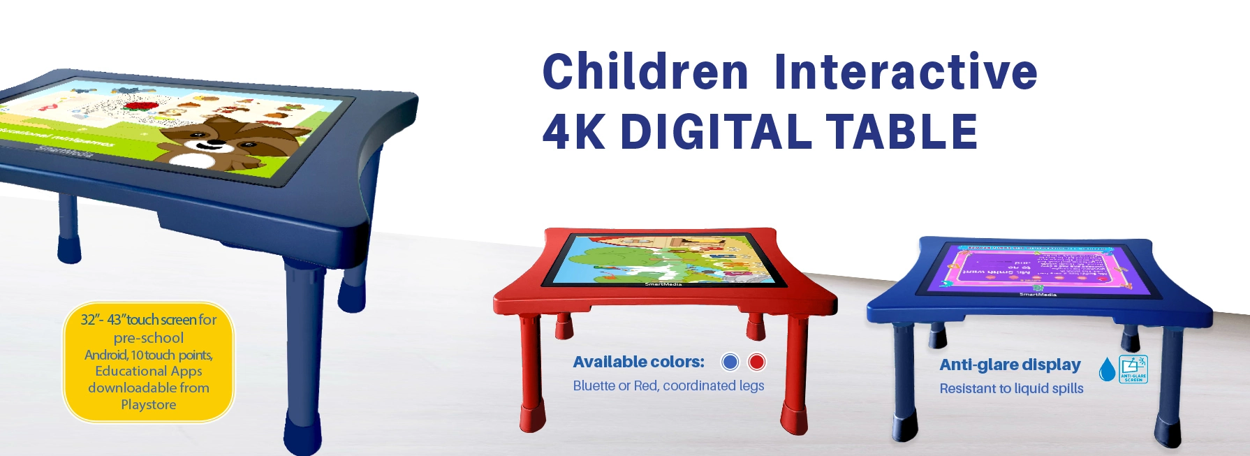 Touch SmartMedia Kindergarten Tables - Children's height, in MFD
