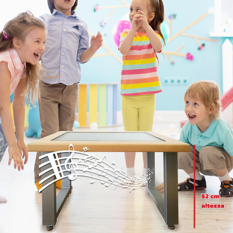 Tavolo touch KIDS  water-prooof in legno per l'infanzia, altezza bambino