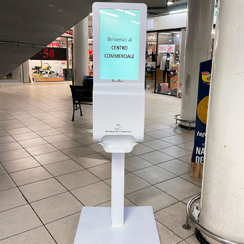 Totem Igienizzante Digital Signage SmartMedia per negozi e ecentri commerciali