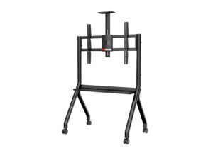 Trolley per monitor e TV SmartMedia TR-STAT da 55 a 86 pollici, regolabile in altezza e dotato di ruote